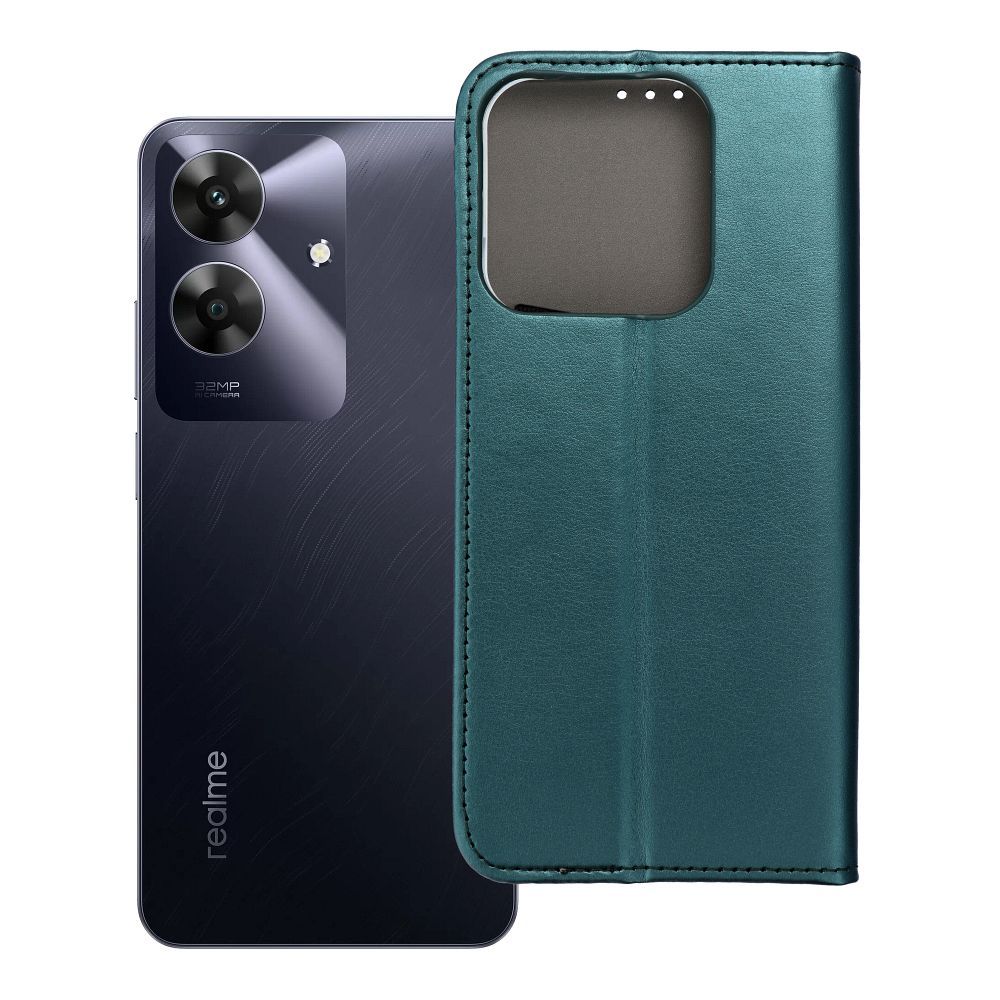 SMART MAGNETO Book Ümbris jaoks REALME NOTE 60 tumeroheline
