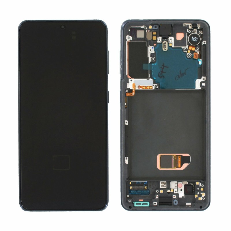 LCD ekraan Samsung G991 S21 5G puutetundliku klaasi ja raamiga Phantom Grey originaal (assembled service pack)