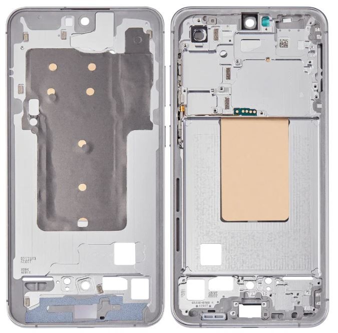 Средняя рамка Samsung S721 S24 FE 5G белый синий/серый/мятный/жёлтый с боковыми кнопками оригинал (б/у Grade A)