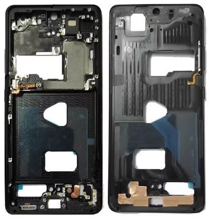 Средняя рамка Samsung G998 S21 Ultra Phantom Black с боковыми кнопками оригинал (б/у Grade B)