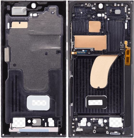 Средняя рамка Samsung S918 S23 Ultra Phantom Black оригинальная (б/у Grade A)