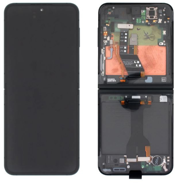 LCD ekraan Samsung F741 Z Flip6 5G puuteekraaniga sisemine (Inner) Black originaal (service pack)
