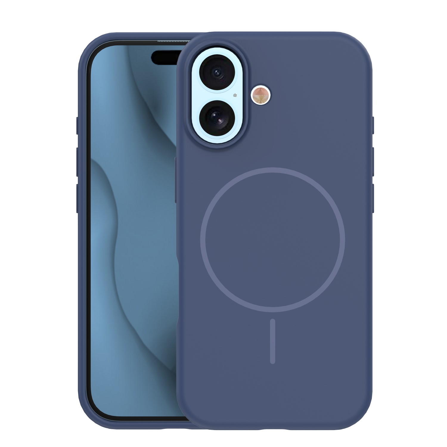 Силиконовый тонкий чехол Thin Mag для iPhone 17 6,3" тёмно-синий