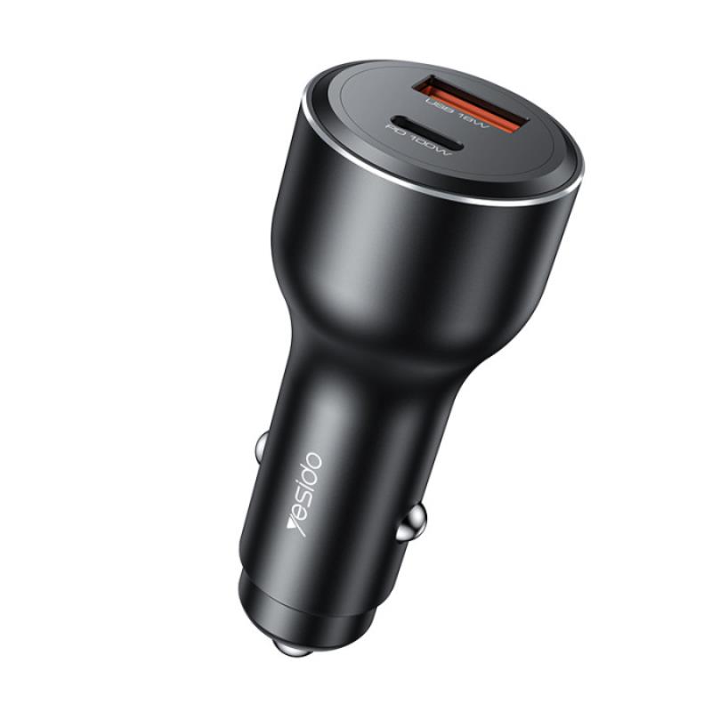 Yesido Y65 Autolaadija 118W QC3.0 USB-A+C Must