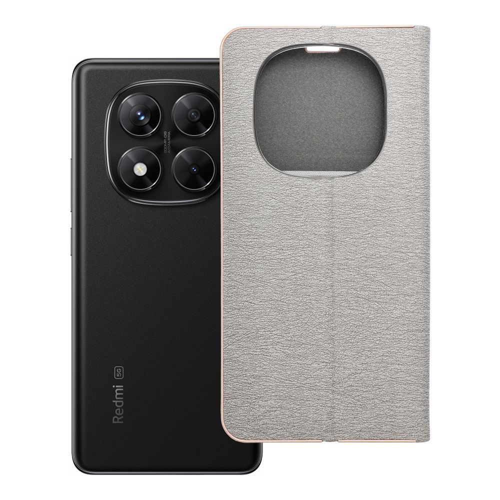 LUNA Book kuldne jaoks XIAOMI Redmi Note 14 PRO 5G / 14 PRO PLUS 5G hõbedane