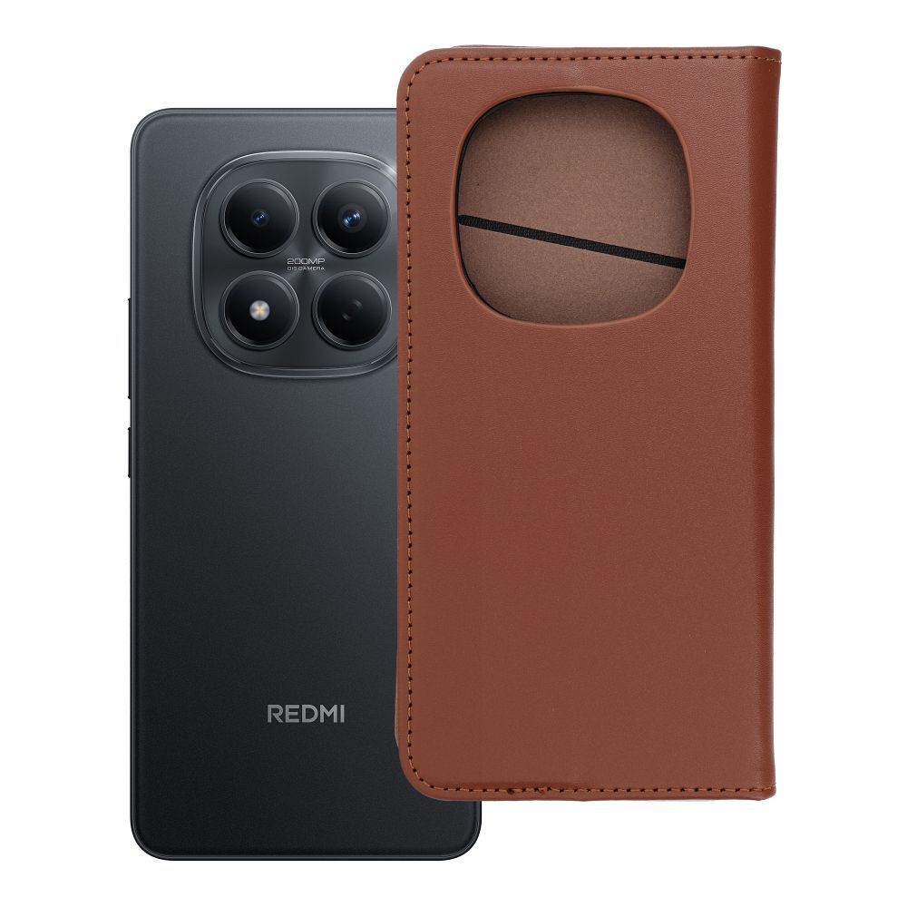 SMART PRO Kaaned leather ümbris for XIAOMI Redmi Note 15 5G pruun