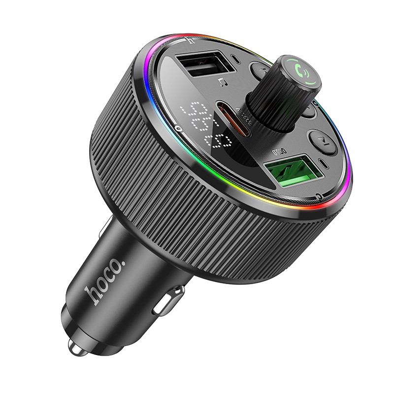 HOCO автомобильный FM-трансмиттер bluetooth 2 x USB A + Type C PD QC3.0 30W E82 чёрный