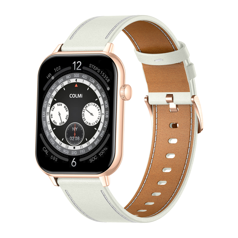 COLMI C28 Gold nutikell valge nahkrihmaga