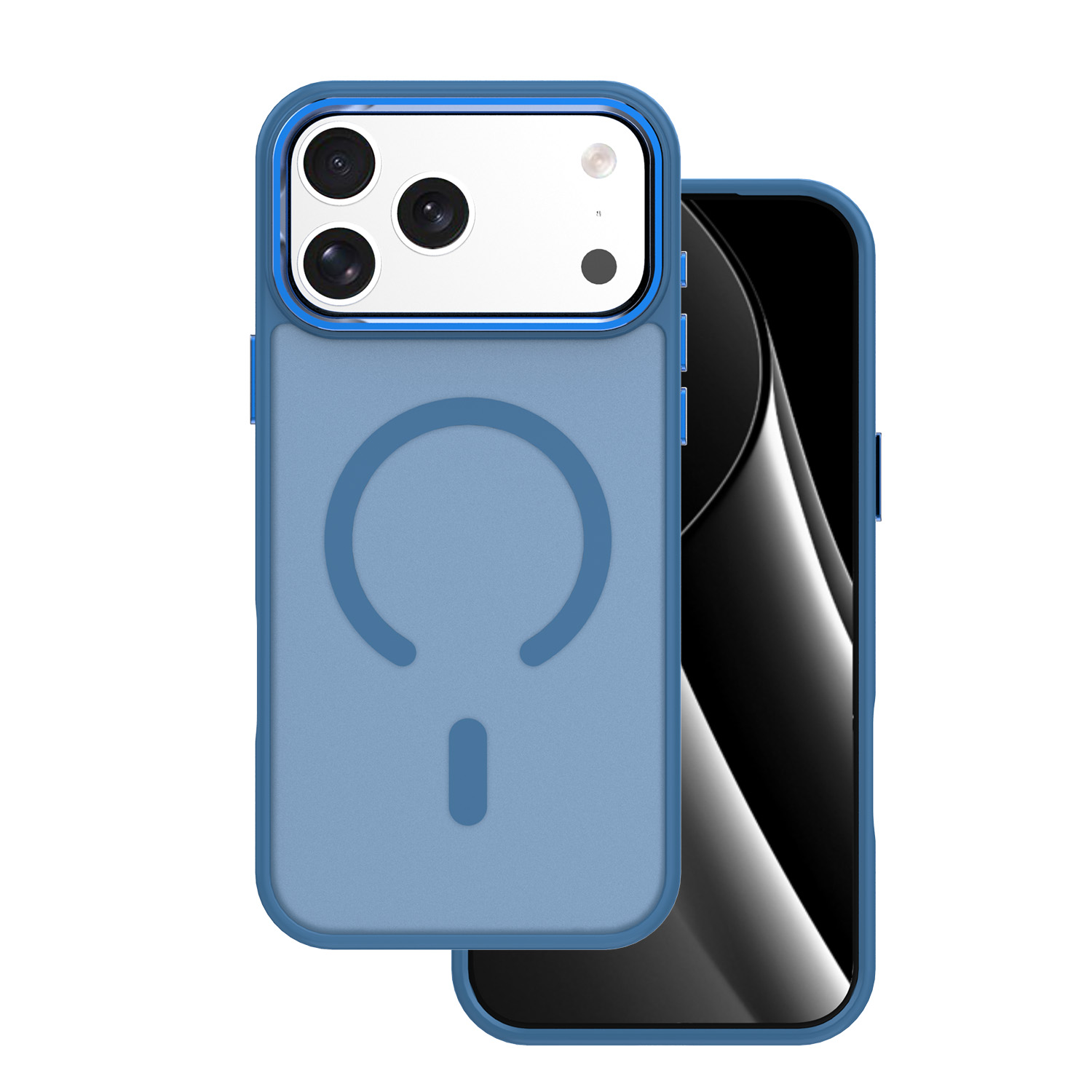 Frozen Mag Чехол для iPhone 17 Pro 6,3" тёмно-синий с открытым кольцом