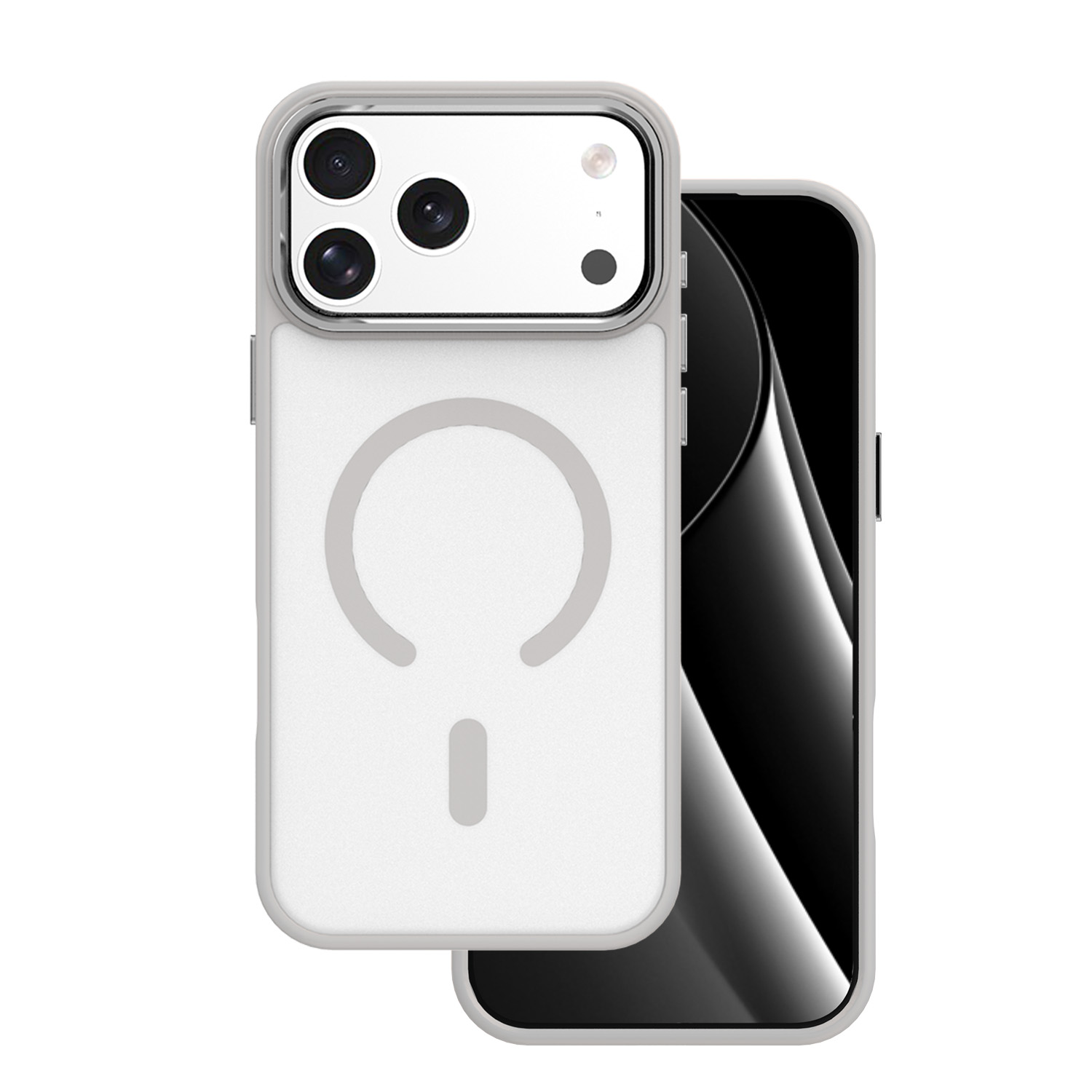 Frozen Mag Чехол для iPhone 17 Pro Max 6,9" серый с открытым кольцом