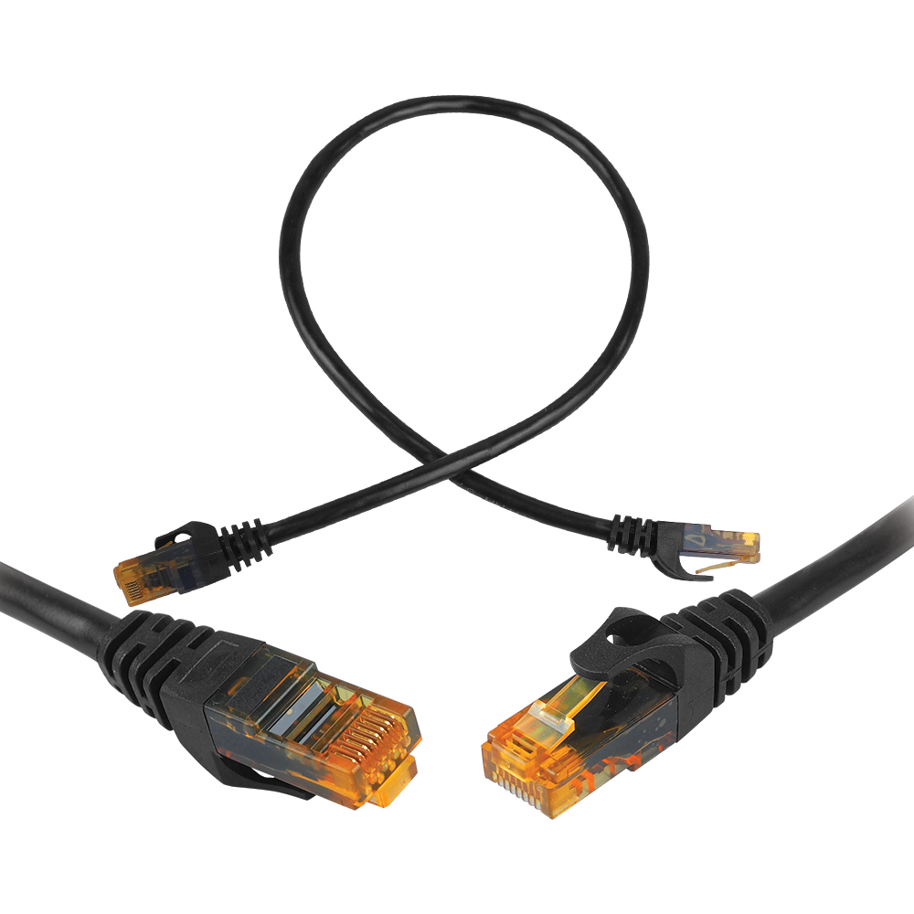 CAT6e UTP võrgu patchcord kaabel 8P8C must 0,5m