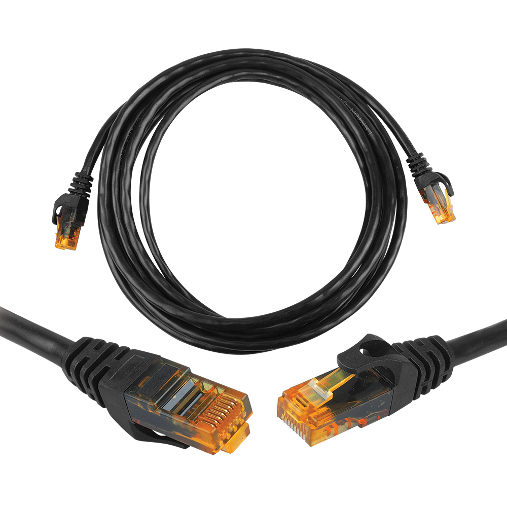 CAT6e UTP võrgu patchcord kaabel 8P8C must 2m