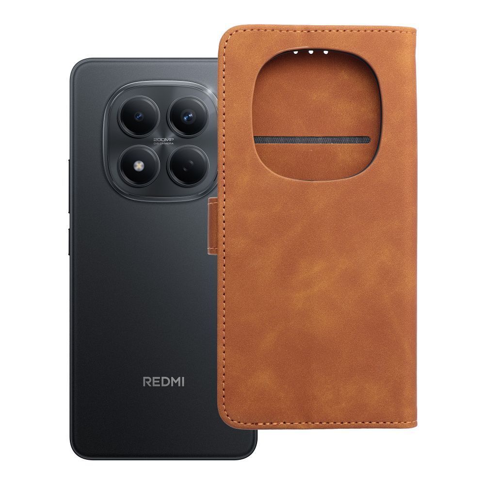 TENDER Book ümbris XIAOMI Redmi Note 15 PRO 5G pruunile numbrile