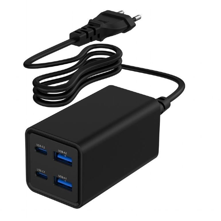 Universaalne USB laadija 4 porti 65W TA-UC-2A2C-PD65-01-BK GEMBIRD