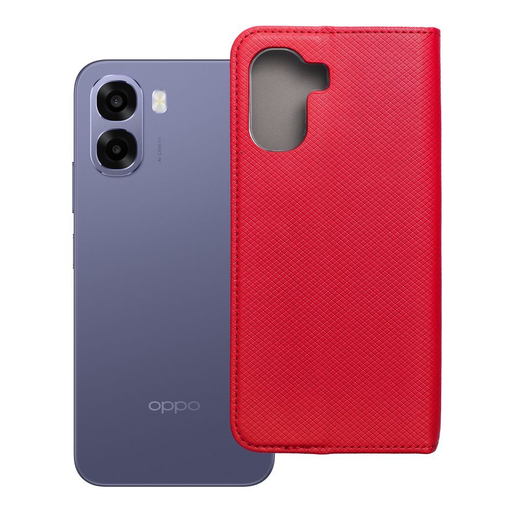 Klappkaanega Smart Case Book ümbris Oppo A6x jaoks, punane
