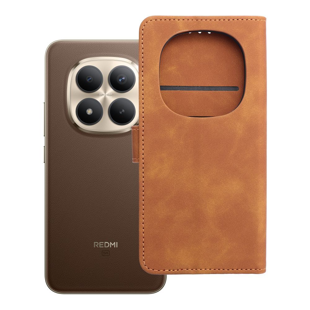 TENDER Book ümbris XIAOMI Redmi Note 15 PRO PLUS 5G pruunile raamatule
