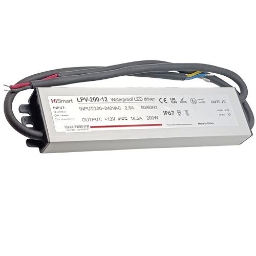 Toiteplokk 12V, 16.5A, 200W, IP67