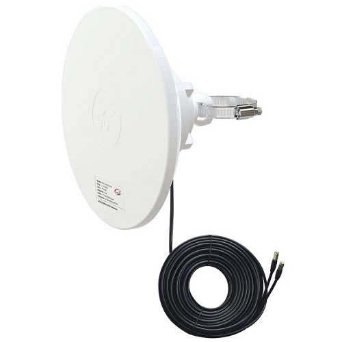 5G / LTE / CBRS 2x2 MIMO тарелочная антенна, 1.7-4.2GHz, 2x 12dBi, IP67