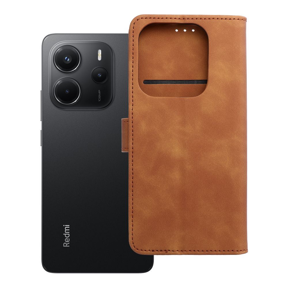 TENDER Book Ümbris jaoks XIAOMI Redmi Note 14 5G brown