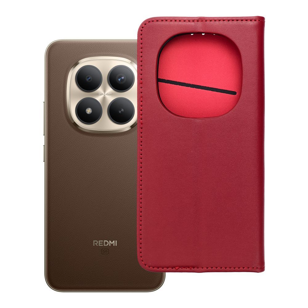 Чехол-флип для Xiaomi Redmi NOTE 15 PRO PLUS 5G Smart PRO Book кожаный бордовый