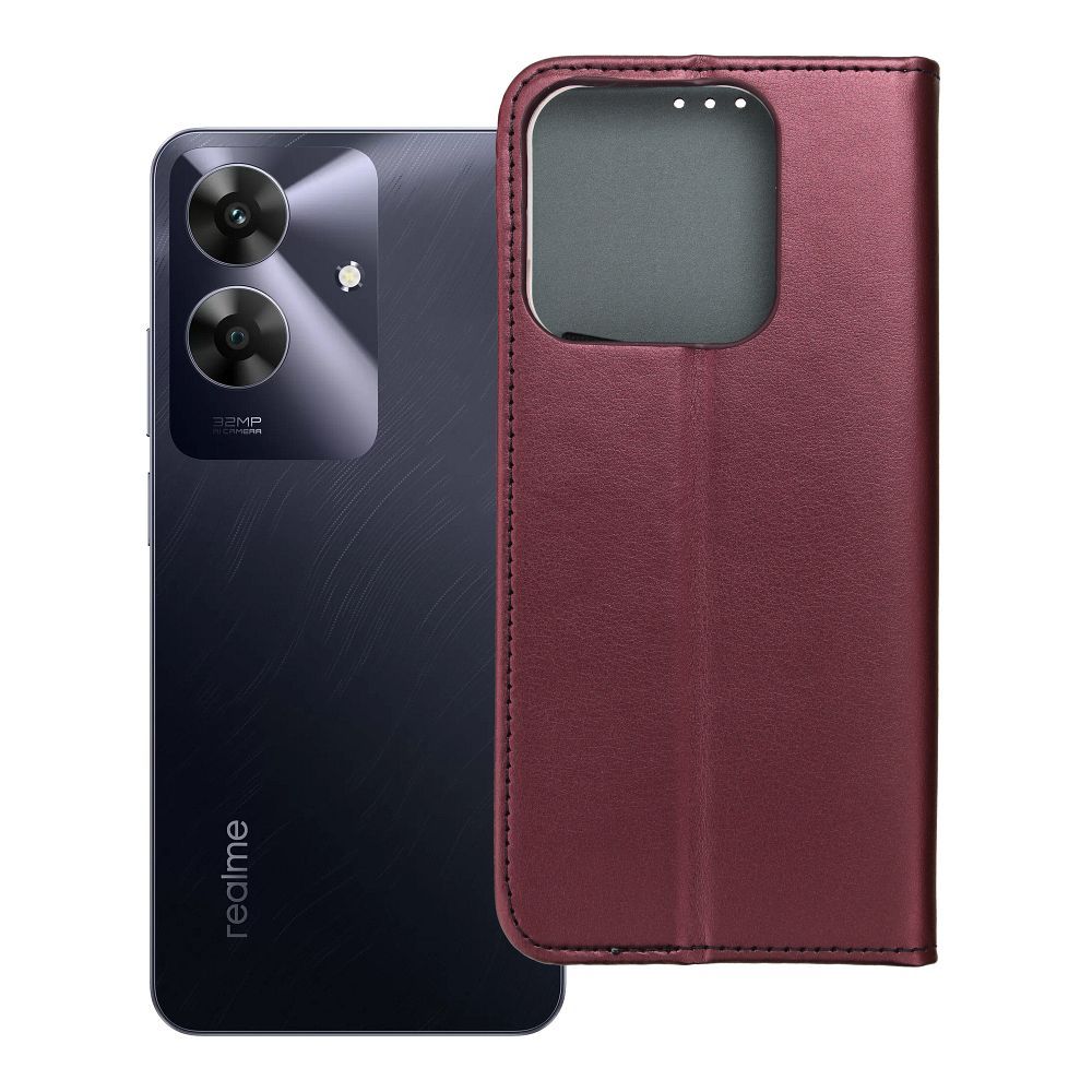SMART MAGNETO Book Ümbris jaoks REALME NOTE 60 burgundy