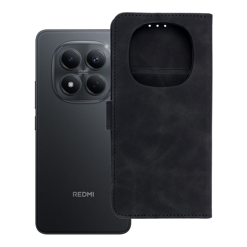 TENDER Book ümbris XIAOMI Redmi Note 15 5G musta värvi jaoks