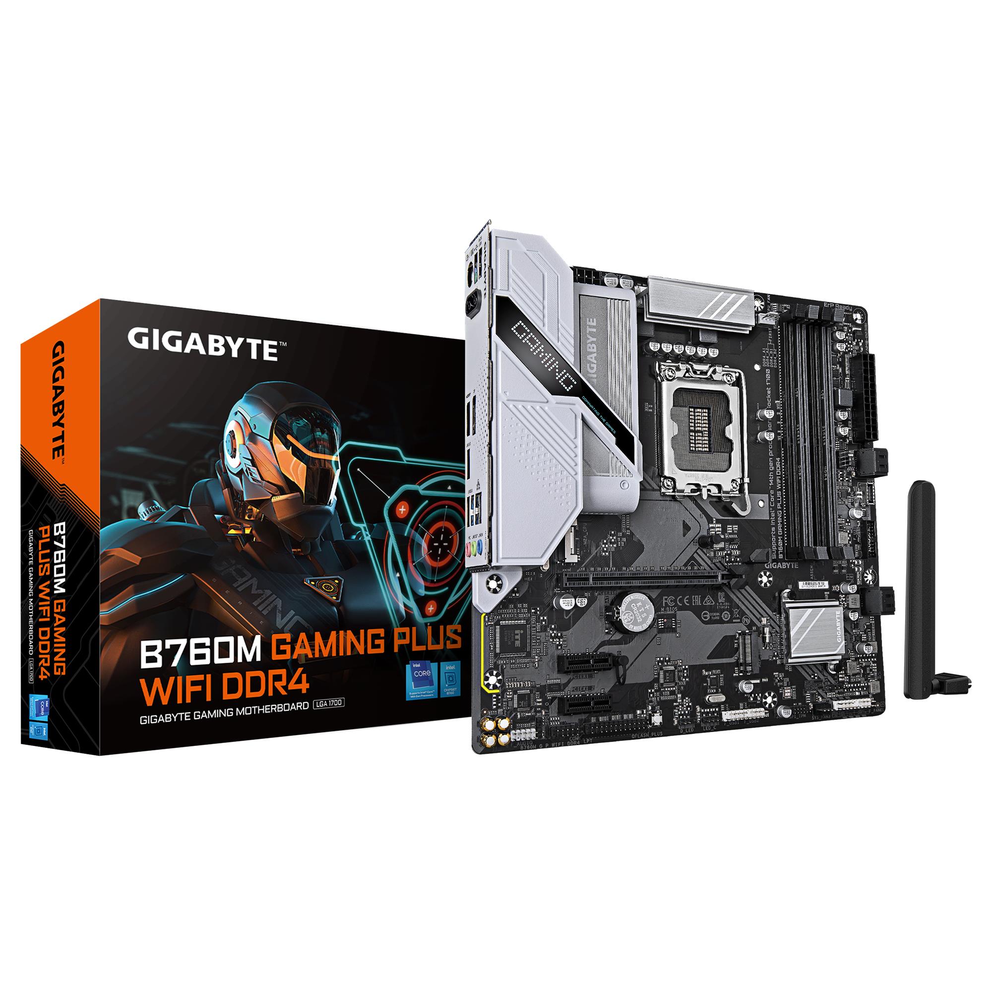 Материнская плата GIGABYTE B760M GAMING PLUS WIFI DDR4 Intel B760 LGA 1700 micro ATX DDR4-SDRAM 4 слота Wi-Fi Bluetooth 2xM.2 B760MGPWIFIDDR41.1