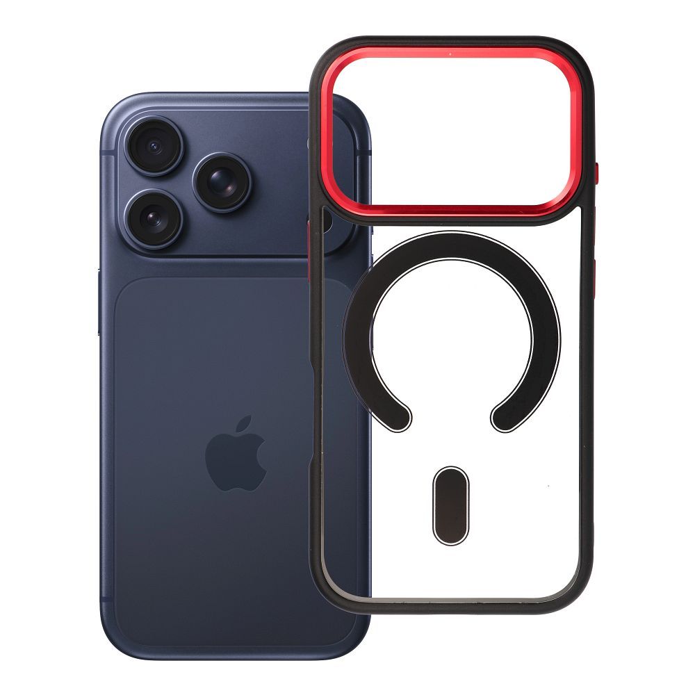 Чехол для iPhone 17 PRO Color Edge Mag Cover совместимый с MagSafe чёрно-красный