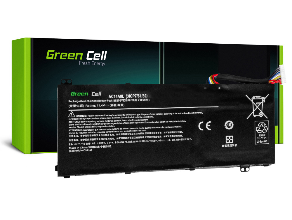 Green Cell Battery AC54 AC14A8L AC15B7L for Acer Aspire Nitro V15 VN7-571G VN7-572G VN7-591G VN7-592G VN7-791G VN7-792G 3800 mAh 11,4 V