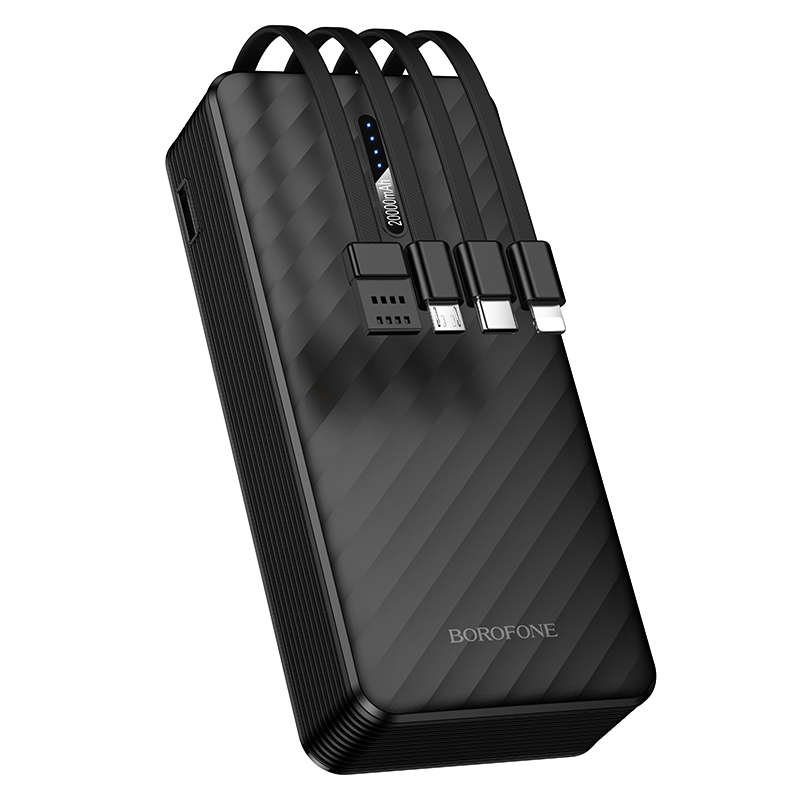 Borofone Akupank 20000mAh BJ84A Smooth - USB - with USB, Type C, Lightning and Micro USB cables must