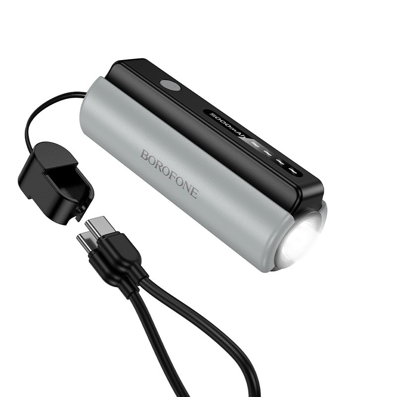 Borofone BJ87 Star akupank 5000mAh Type-C taskulambiga must