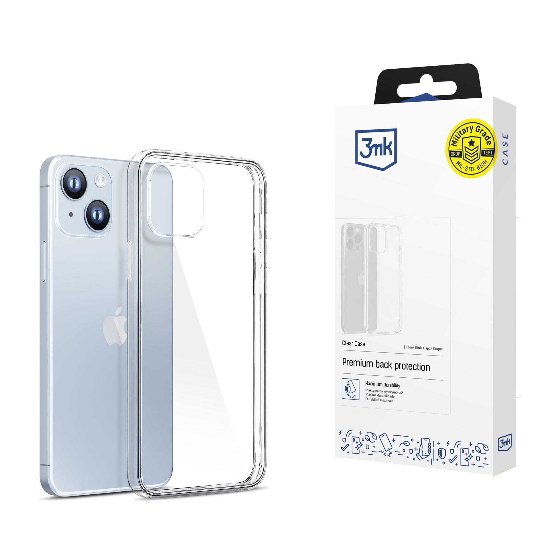 Чехол для iPhone 14 Plus силиконовая серия 3mk Clear Case - прозрачный