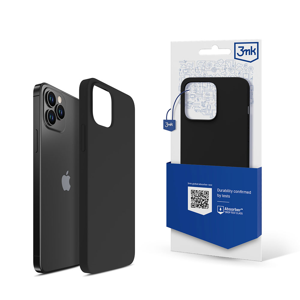 3mk Silicone Ümbris jaoks iPhone 12 Pro Max - must