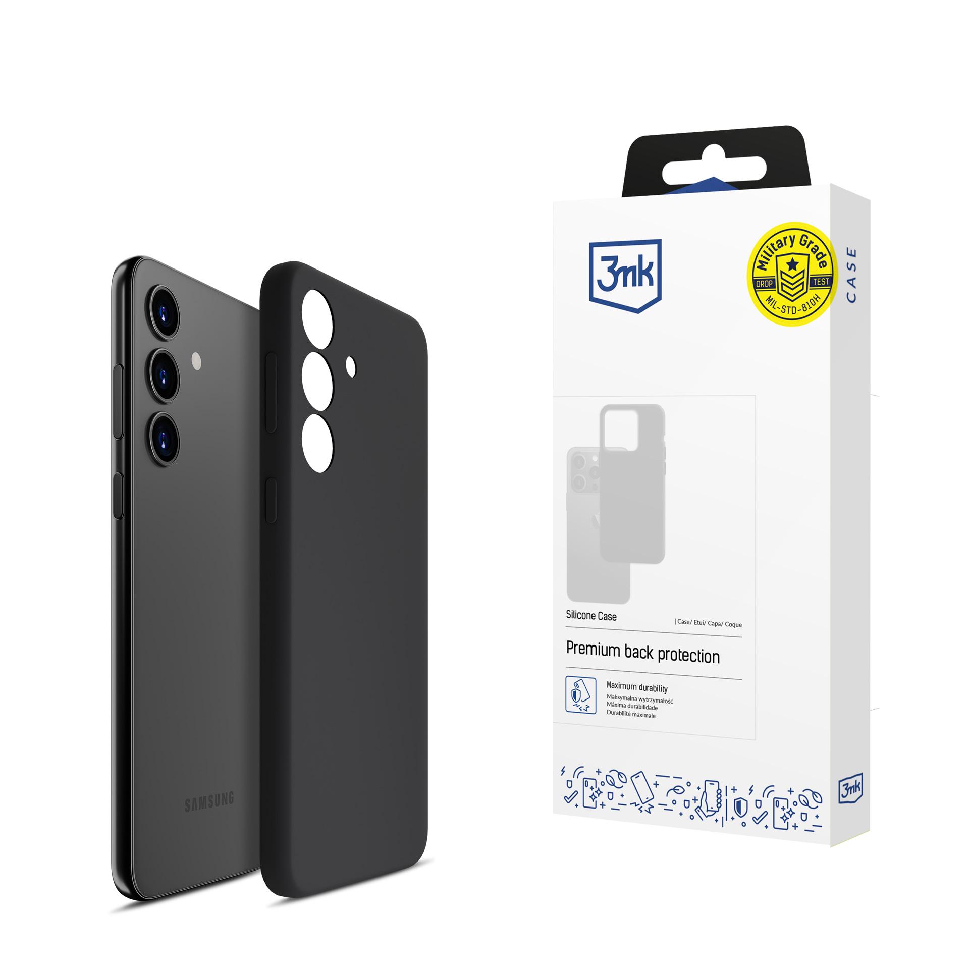 3mk Silicone Ümbris jaoks Samsung Galaxy S24+ - must