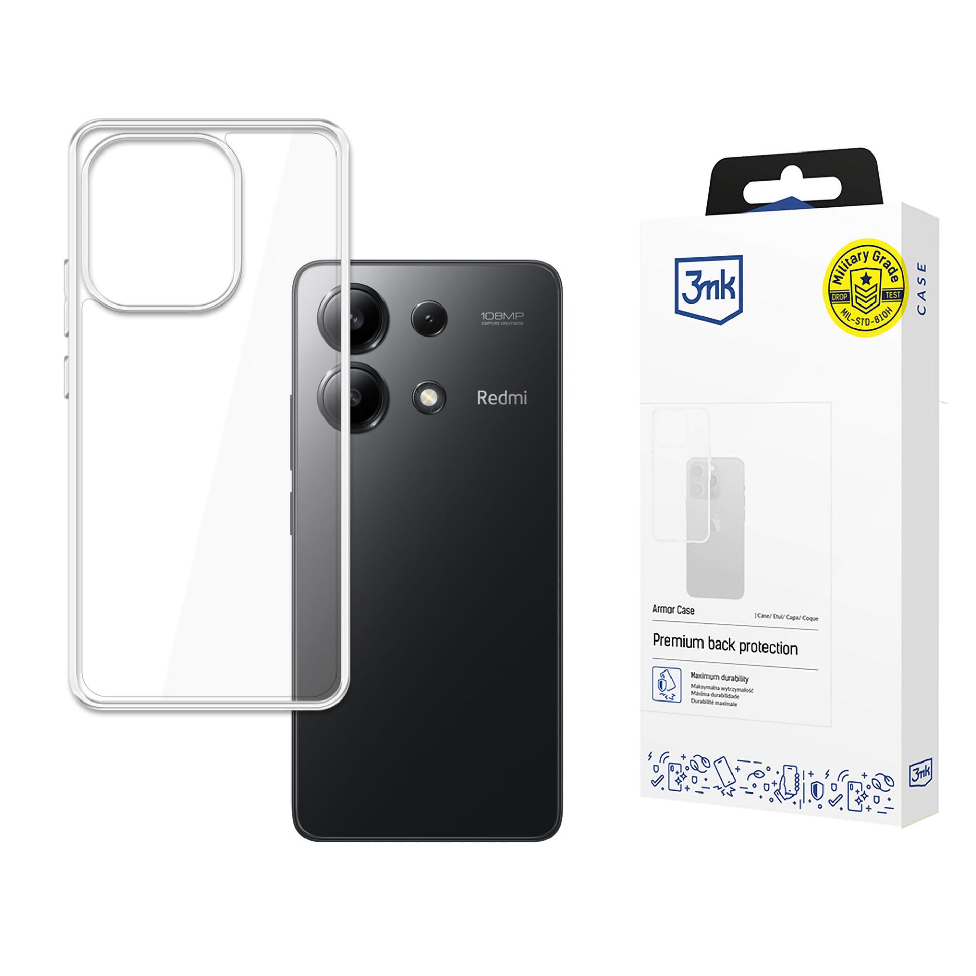 3mk Armor Ümbris jaoks Redmi Note 13 4G - läbipaistev