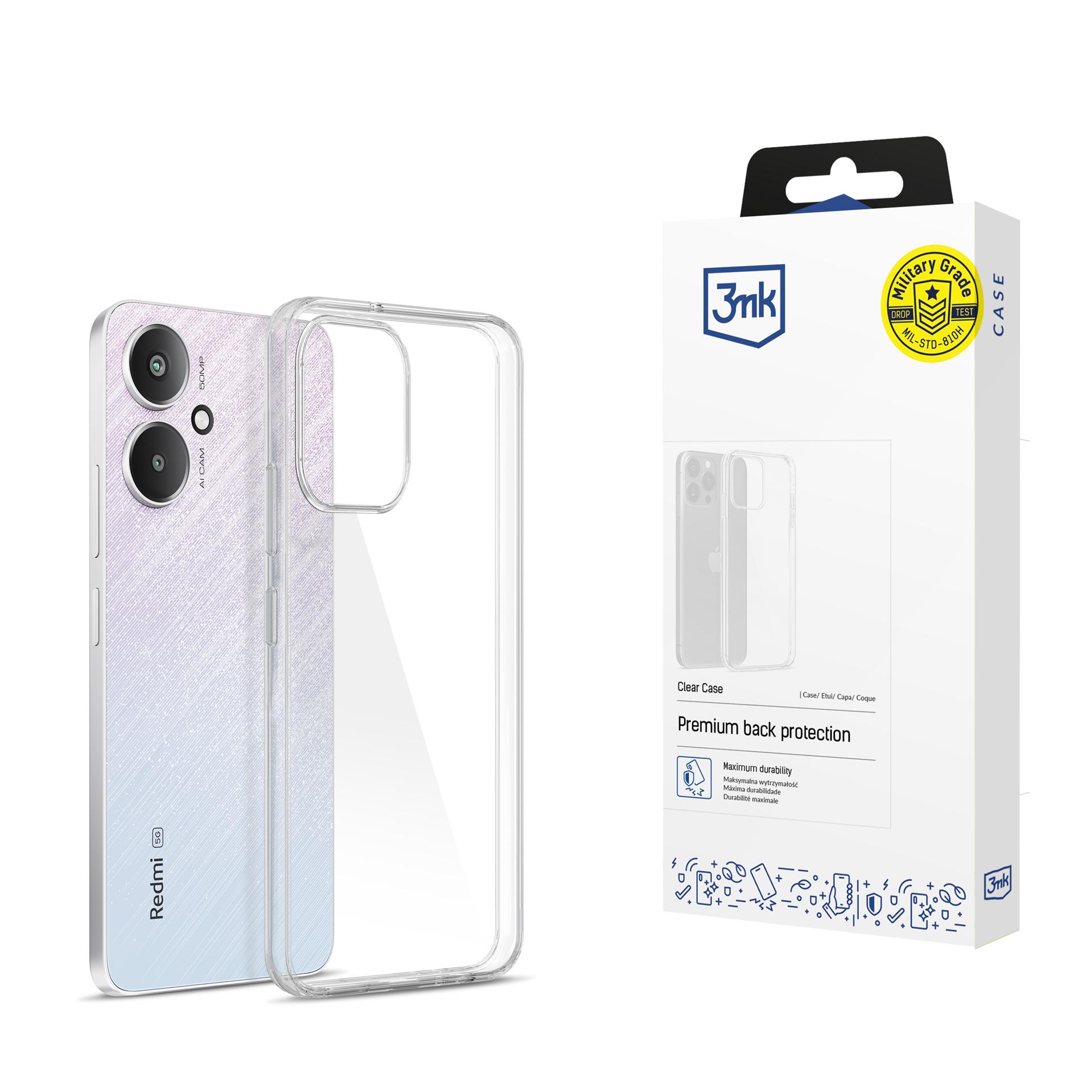3mk Clear Case ümbris Xiaomi Redmi 13C 5G - läbipaistev