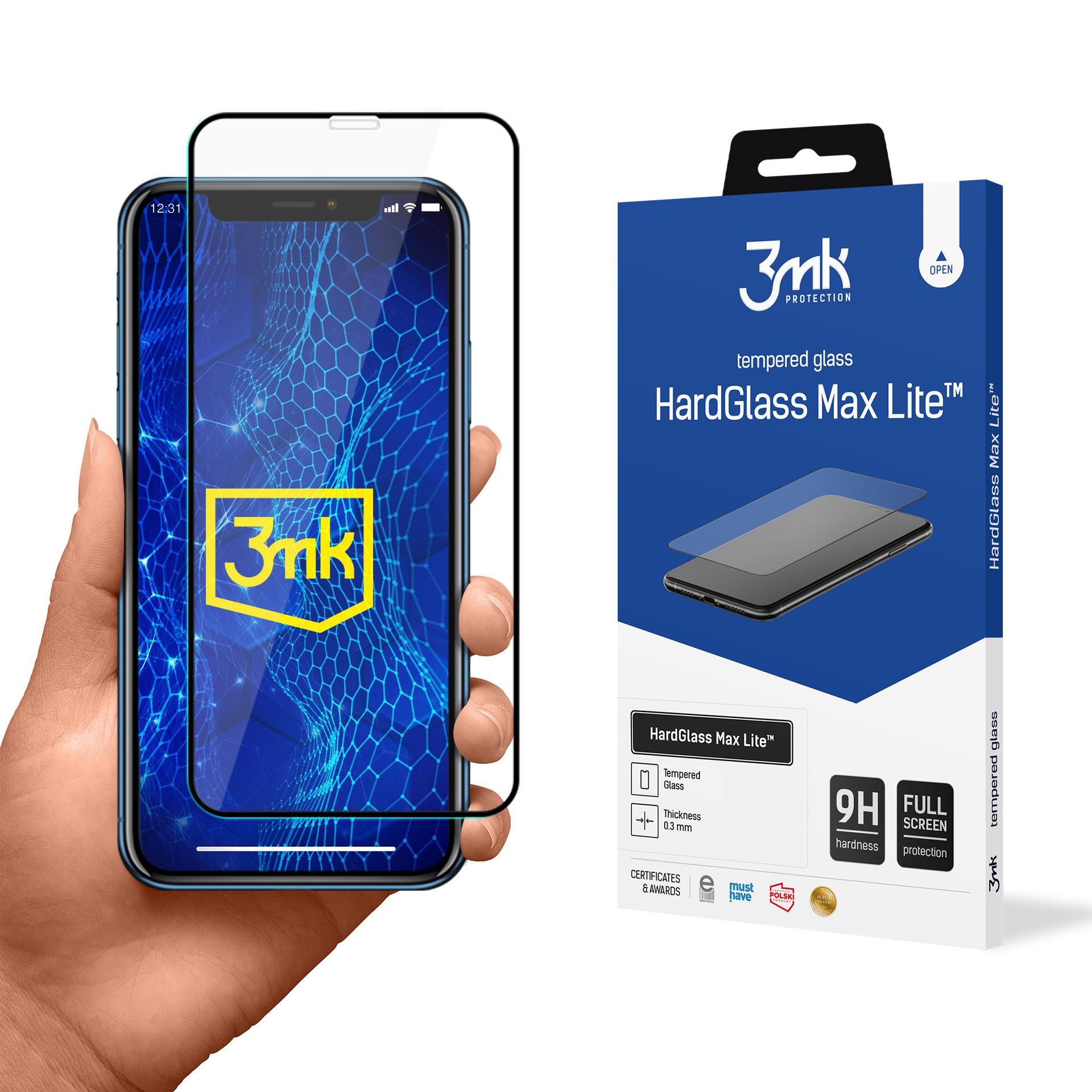 Karastatud klaas 3mk HardGlass Max Lite must jaoks Apple iPhone Xr