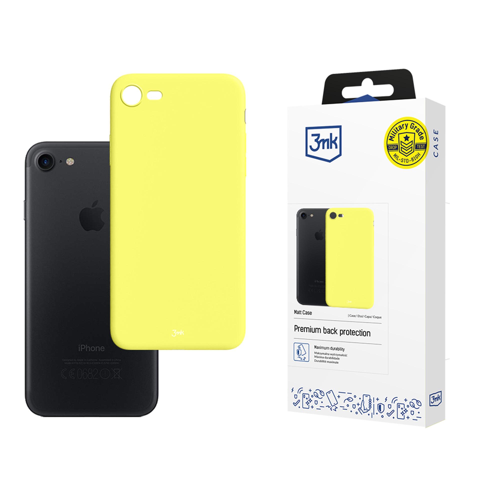 3mk Matt Ümbris jaoks iPhone 7 / 8 / SE 2020 / SE 2022 - kollane