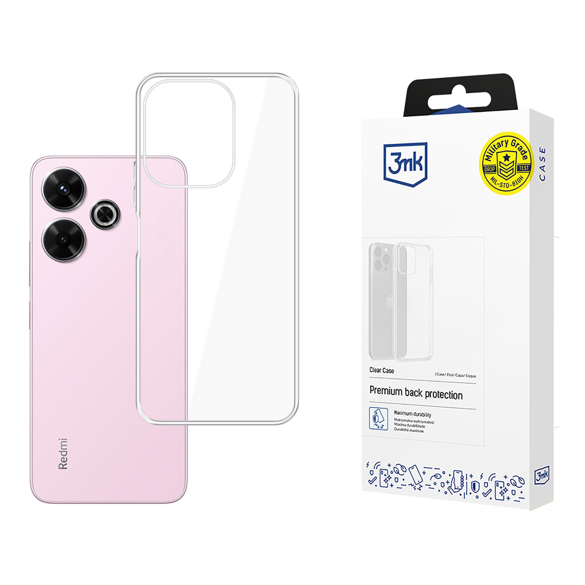 3mk Clear Ümbris jaoks Xiaomi Redmi Note 13R 5G / Redmi 13 4G - läbipaistev