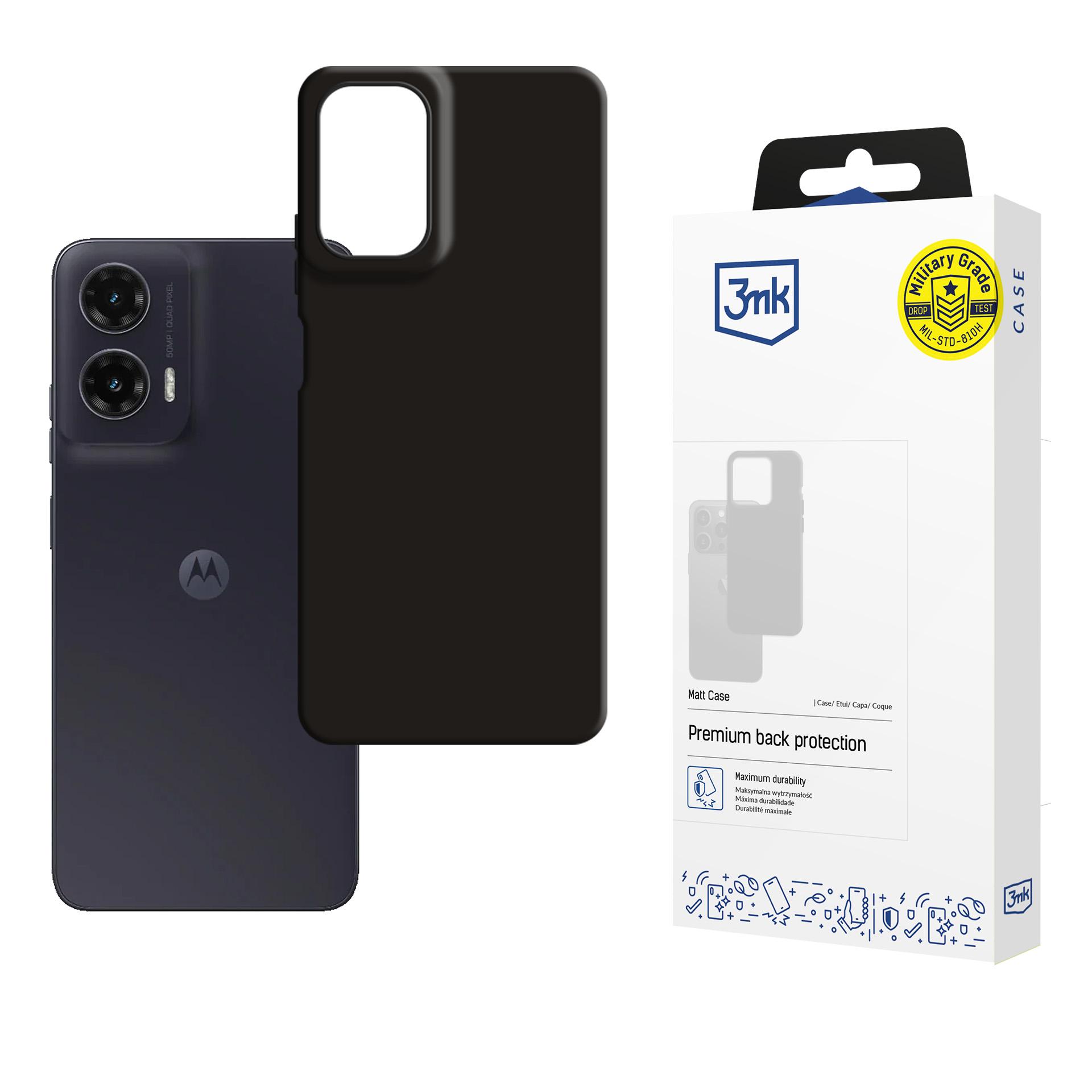 3mk Matt Ümbris jaoks Motorola Moto G35 5G - must