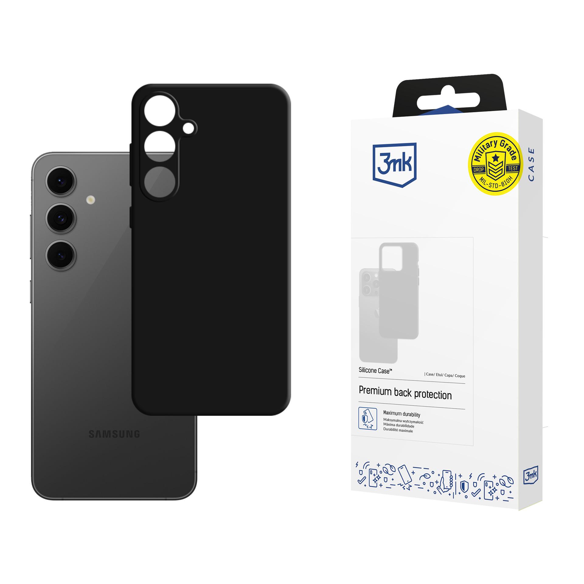 3mk Silicone Ümbris jaoks Samsung Galaxy S24 FE - must