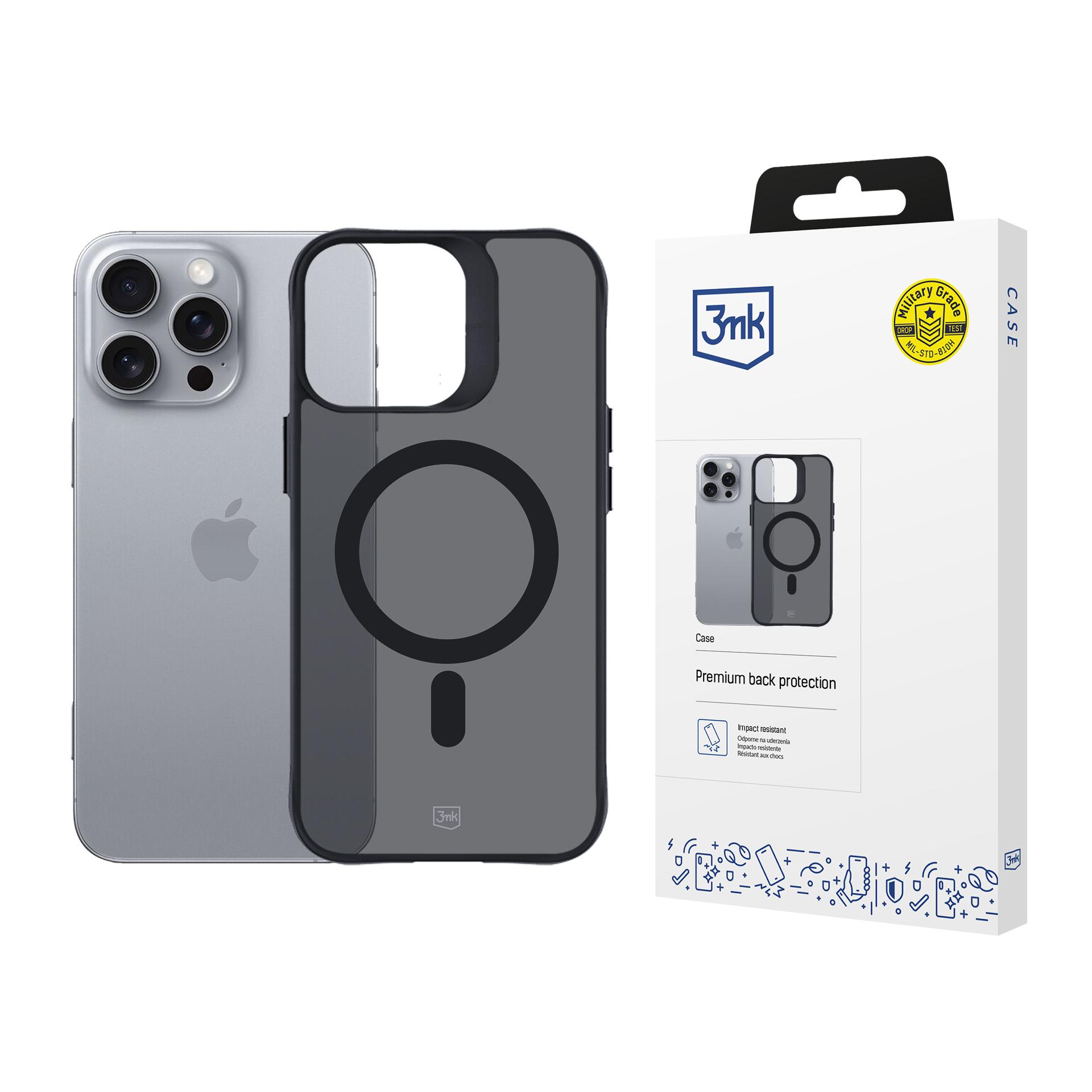 3mk Smoke MagCase with MagSafe jaoks iPhone 16 Pro Max - poolläbipaistev