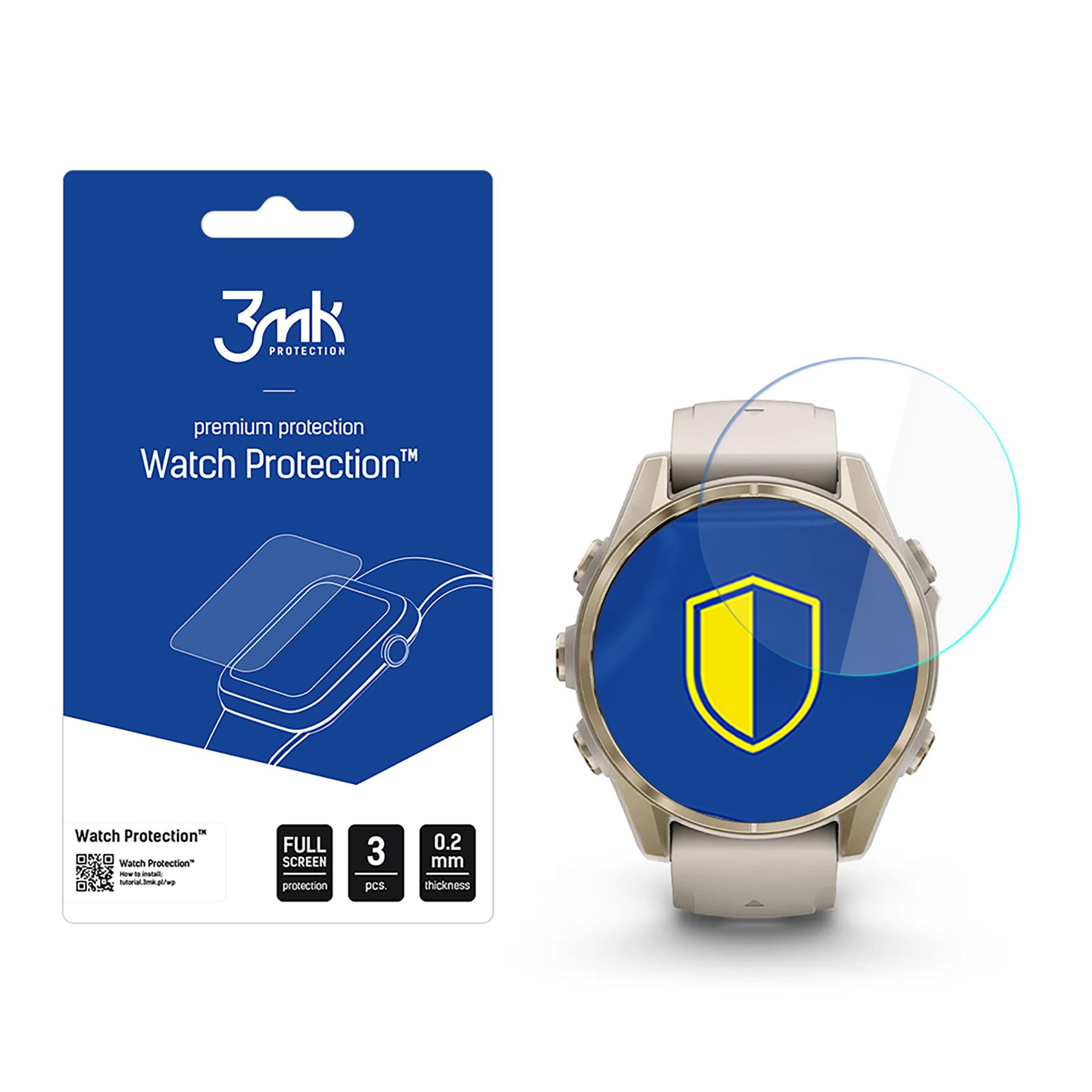 Hübriidklaas 3mk Watch Protection FlexibleGlass jaoks Garmin Fenix ​​8 Amoled 43mm
