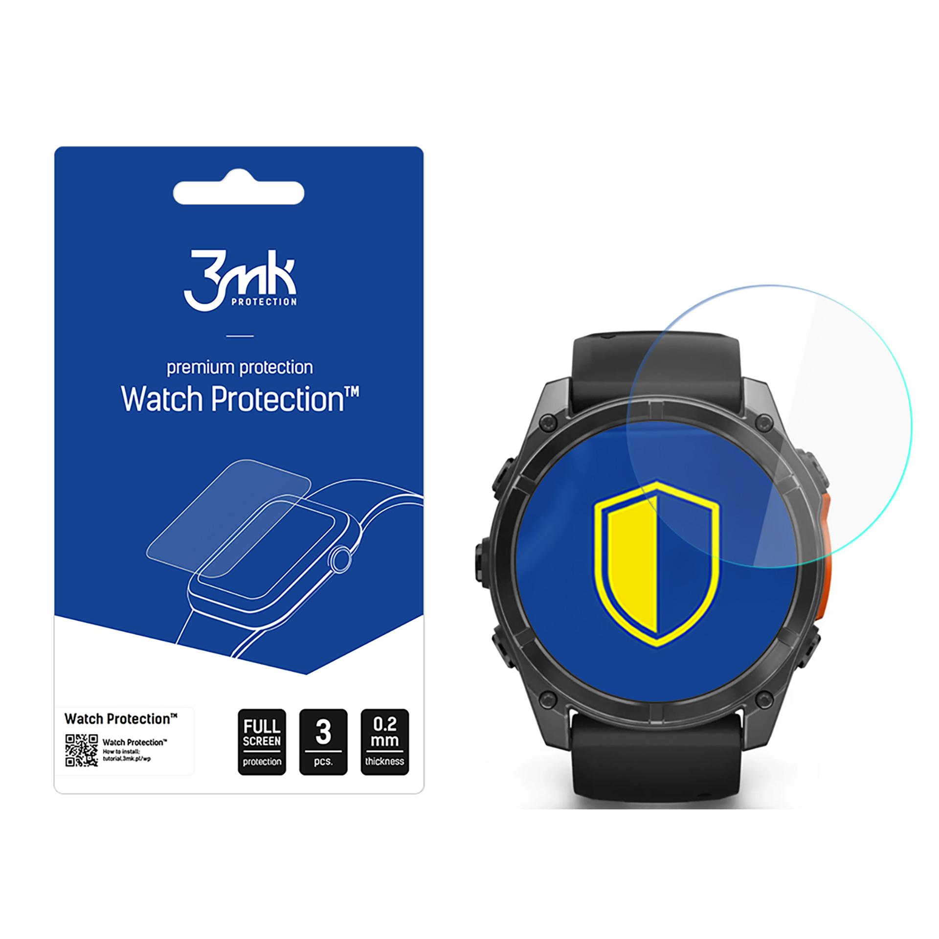 Hybrid Glass 3mk Watch Protection FlexibleGlass for Garmin Fenix ​​8 Amoled 51mm