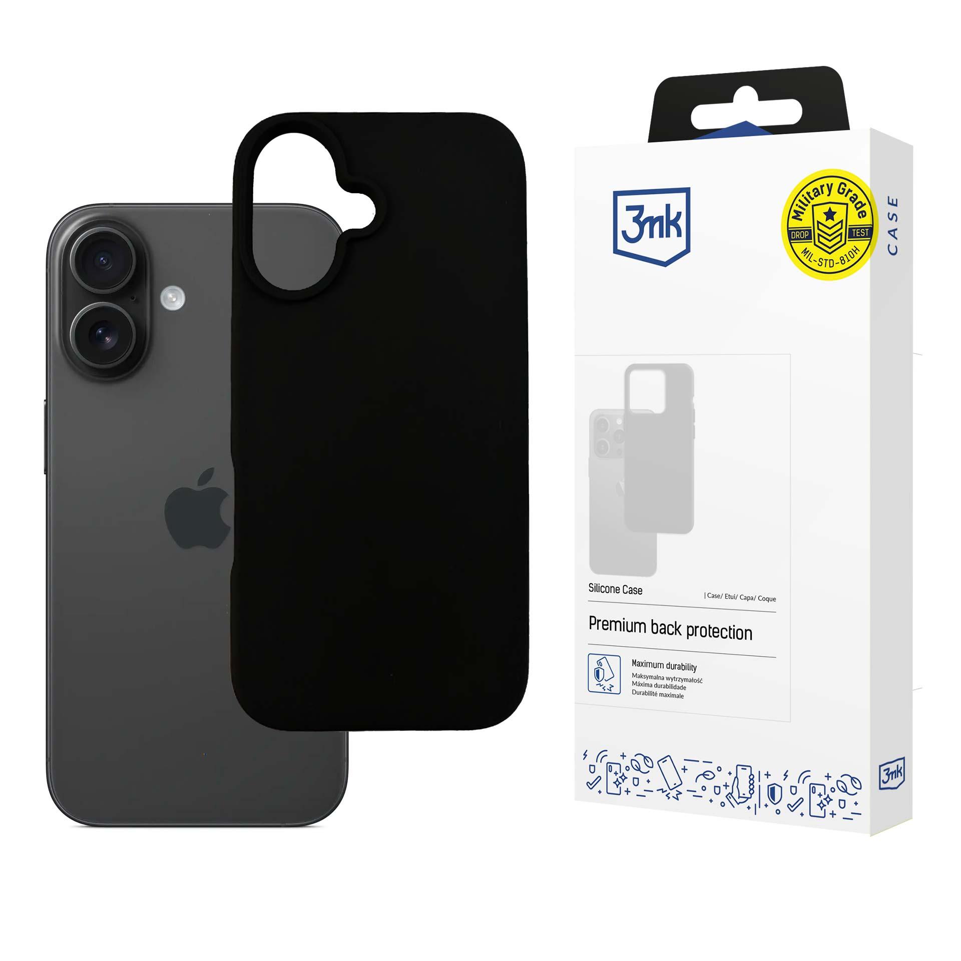 3mk Silicone Ümbris jaoks iPhone 16 Plus - must