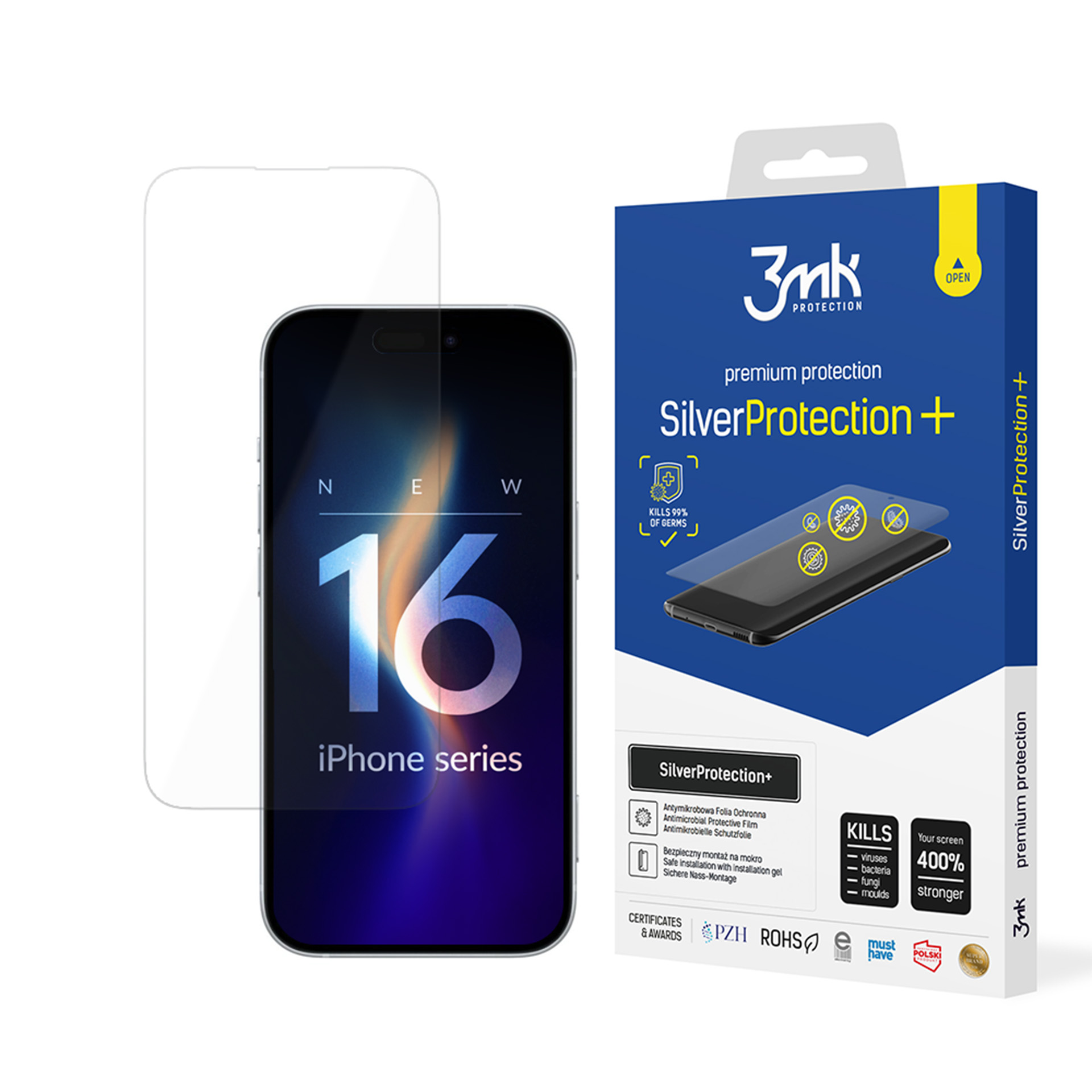 LCD Ekraanikaitse 3mk hõbedane Kaitse+ Apple iPhone 16