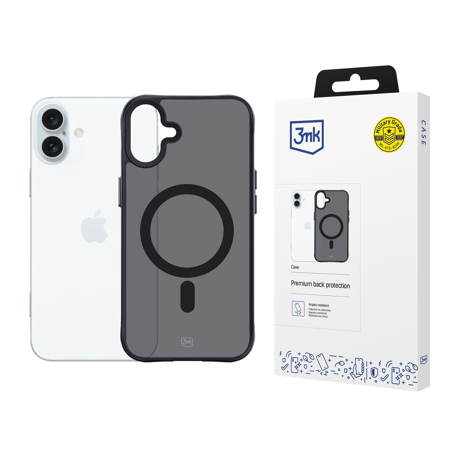 3mk Smoke MagCase with MagSafe jaoks iPhone 16 Plus - semi-läbipaistev
