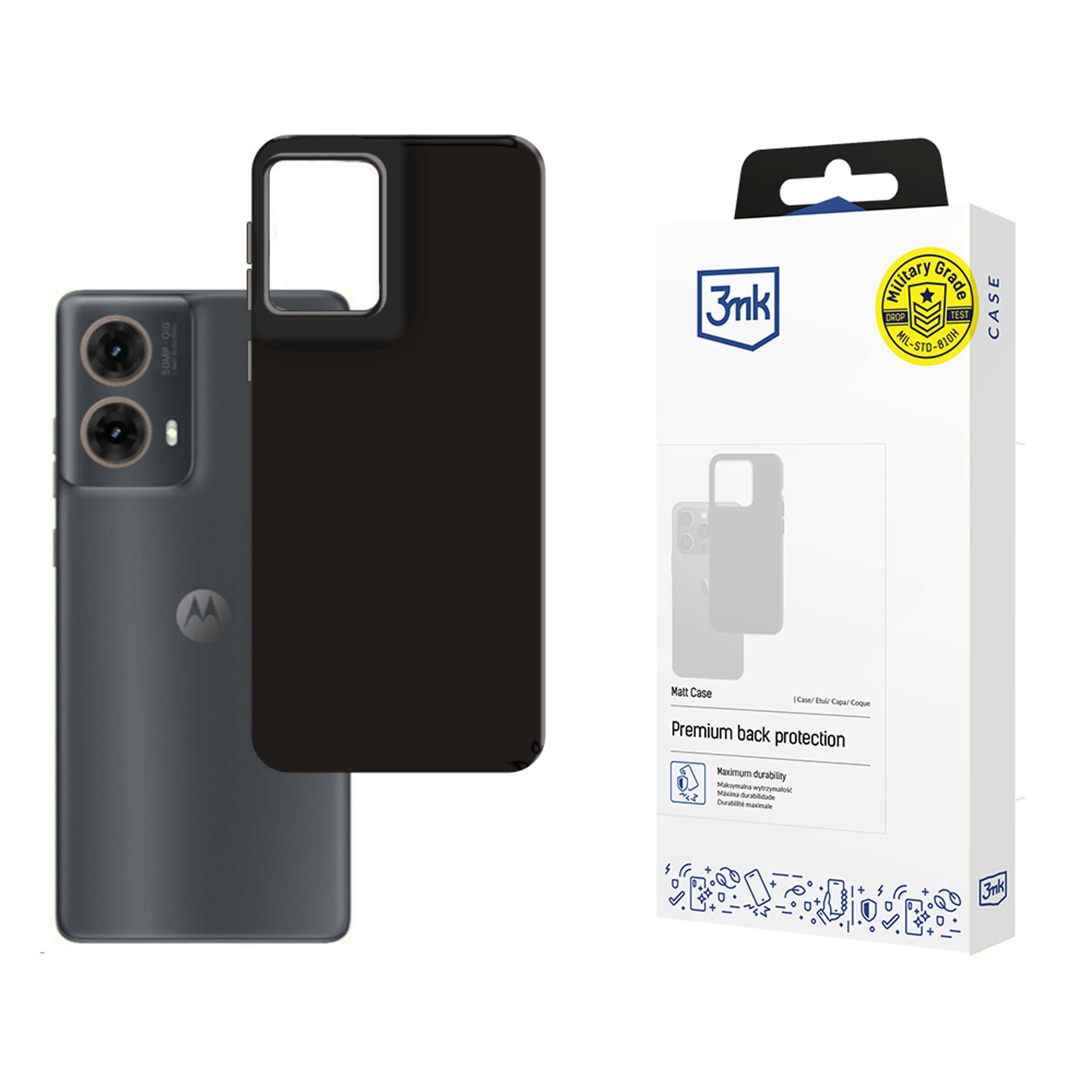 3mk Matt Ümbris jaoks Motorola Moto G85 - must