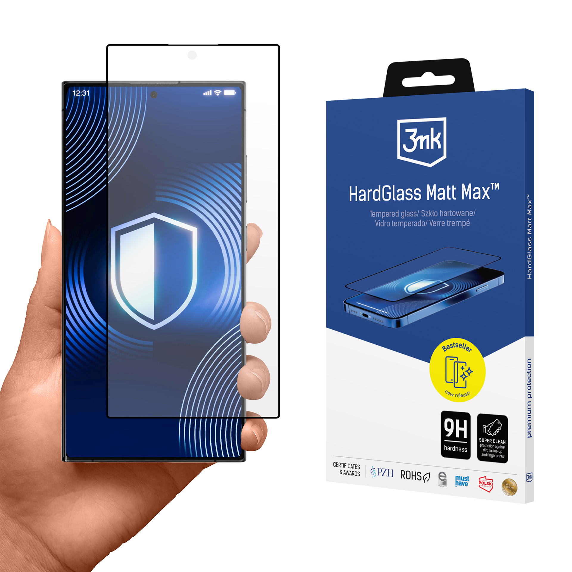 Karastatud klaas 3mk HardGlass Matt Max jaoks Samsung Galaxy S24 Ultra
