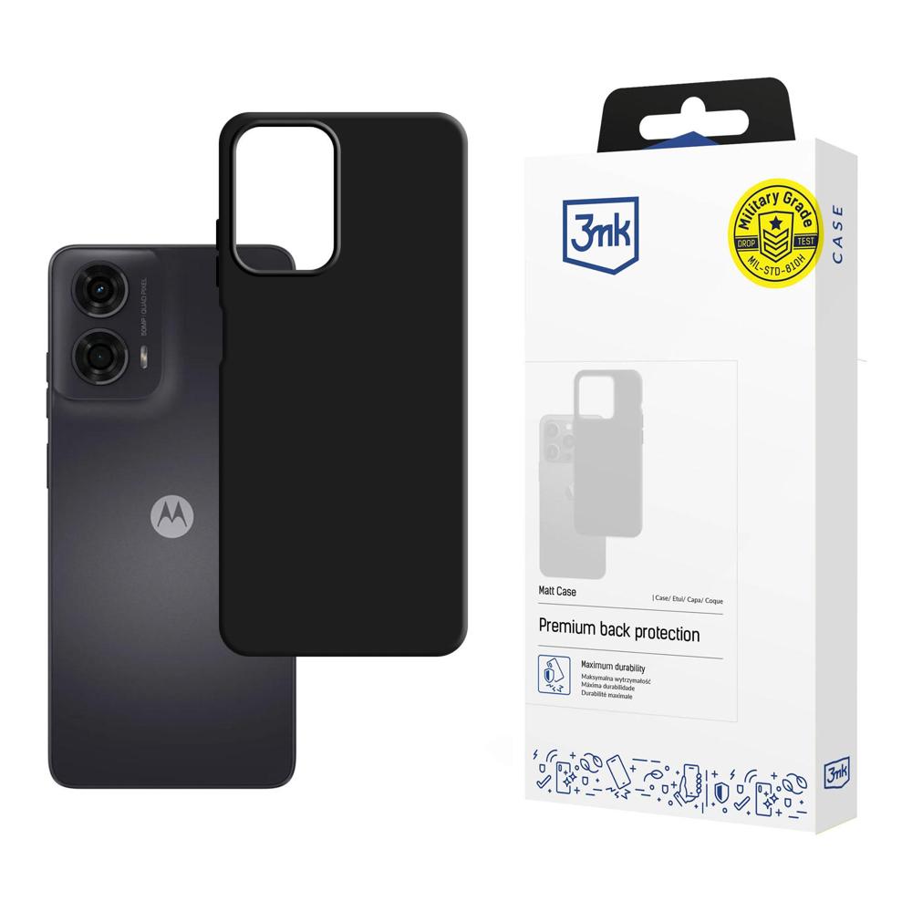 3mk Matt Ümbris jaoks Motorola Moto G24 - must
